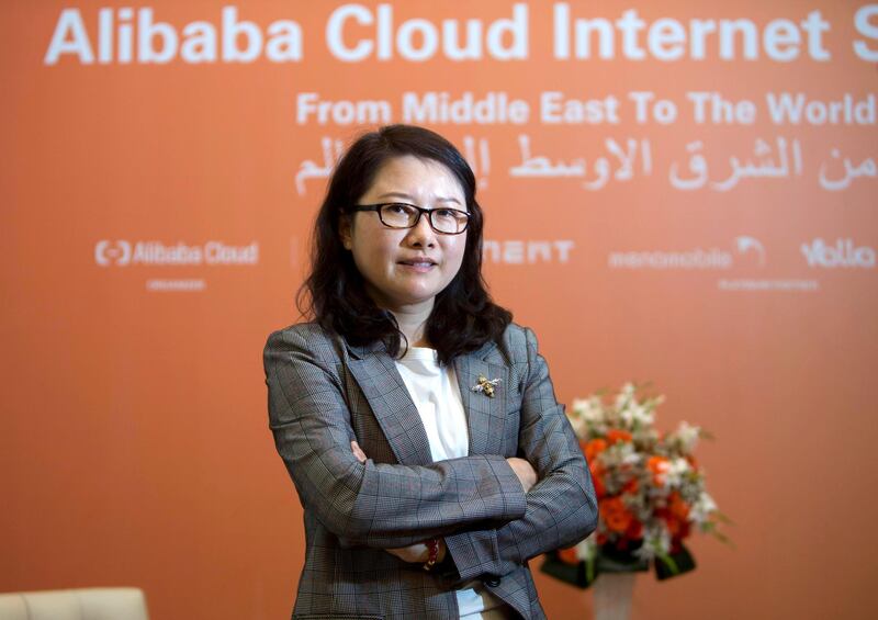 ABU DHABI, UNITED ARAB EMIRATES - Interview with Selina Yuan, President of Alibaba cloud Intelligence International at the Alibaba Cloud Internet Summit at Jumeirah at Etihad Towers, Abu Dhabi.  Ruel Pableo for The National 