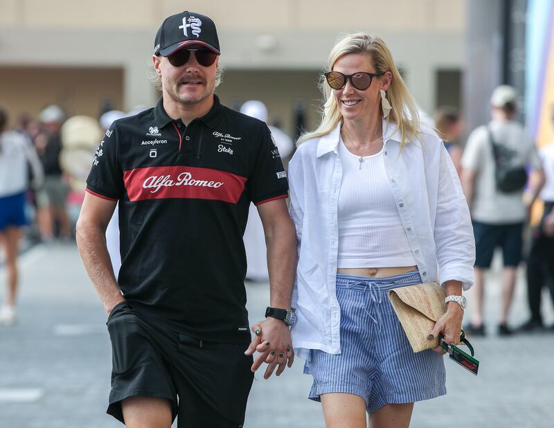 Valtteri Bottas and wife Tiffany Cromwell at the Abu Dhabi GP