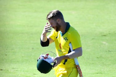 David Warner looks dejected after being dismissed during Australia's Cricket World Cup practice match against New Zealand on Wednesday. Bradley Kanaris / Getty Images