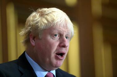 UK Prime Minister Boris Johnson and Saudi Arabia’s Crown Prince Mohammed bin Salman spoke on Sunday about the coronavirus pandemic. AP