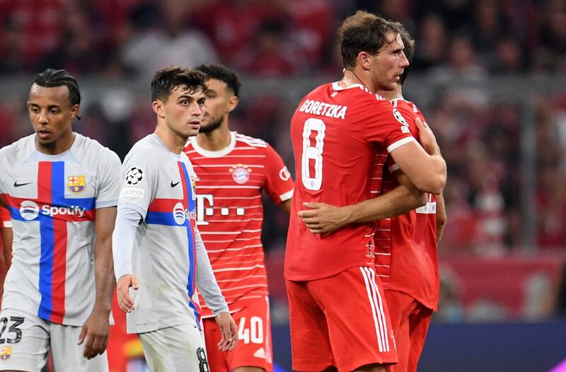 Pedri 7 - Shot on target after 8 minutes was brilliant, but his moment came after 62 when he ran though the Bayern defence and received a ball which he clipped over Neuer and onto the post. Reuters
