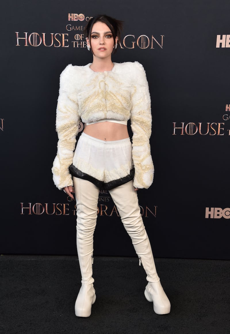 English actress Emily Carey attends the world premiere of HBO original drama series 'House of the Dragon' at the Academy Museum of Motion Pictures in Los Angeles. AFP