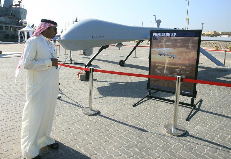 The Predator drone was displayed at the International Defence Exhibition and Conference (Idex) at the Abu Dhabi National Exhibition Centre in 2013. Ravindranath K / The National