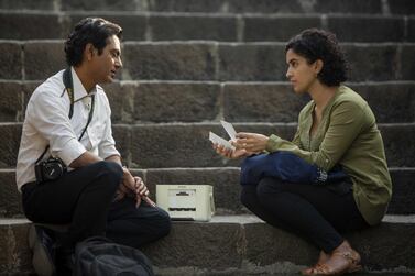 Nawazuddin Siddiqui and Sanya Malhotra in 'Photograph'. Joe D'Souza / Tiwari's Ghost, LLC