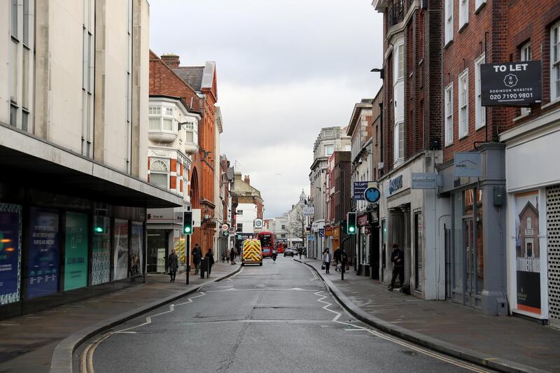 The partially deserted shopping high street in Richmond-Upon-Thames, London. Getty Images
