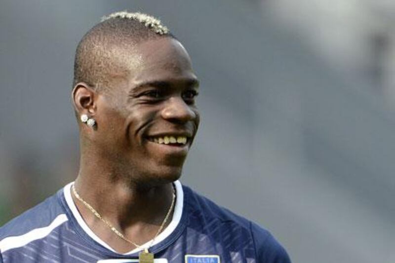 Mario Balotelli in training with Italy ahead of their Euro 2012 quarter-final against England.