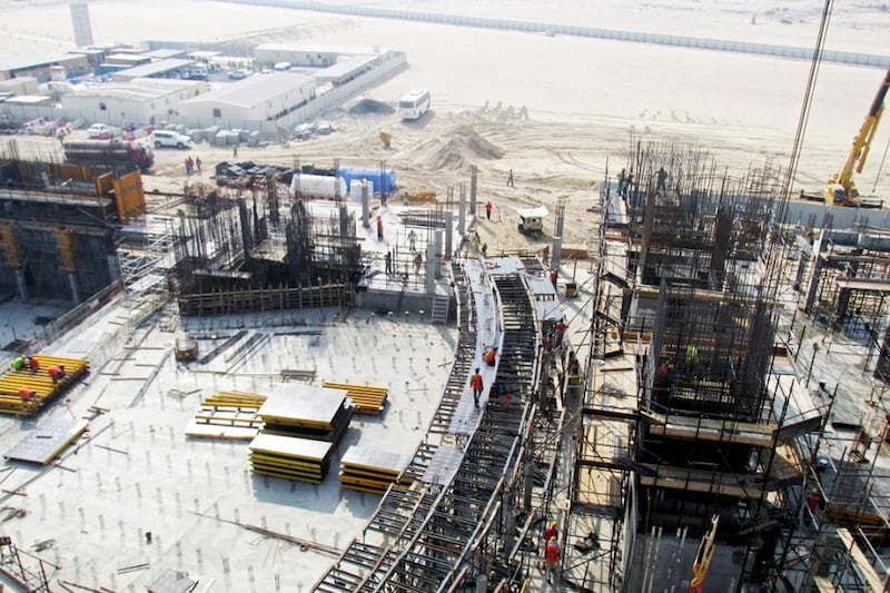 The power sub-station under construction by Dubai-based firm ETA. As works ramp up on the Dh10 billion project, the number of workers on site is expected to increase to 6,000 by 2015. Courtesy Dubai Parks and Resorts