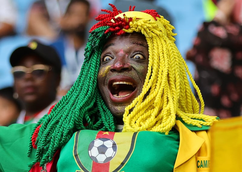 A Cameroon fan ahead of the Group G game against Switzerland. EPA