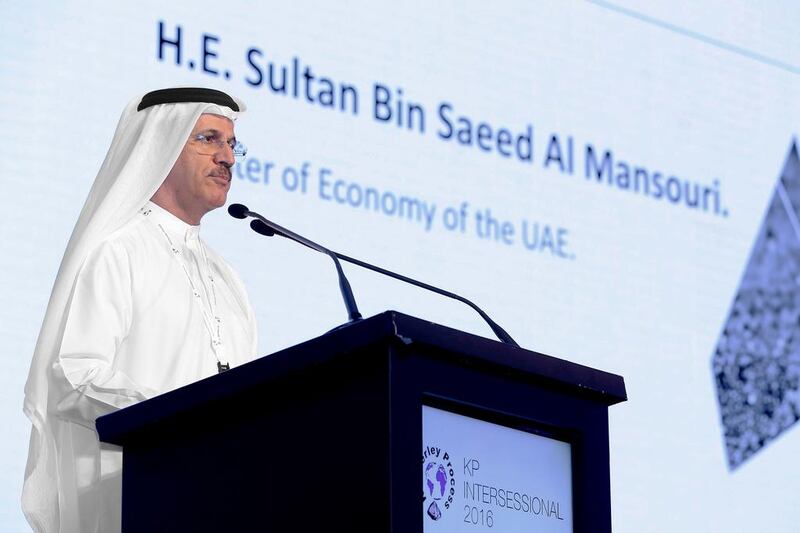 Sultan bin Saeed Al Mansouri, the economy minister, is also chairman of Dubai Islamic Economy Development Centre. Courtesy The Kimberley Process