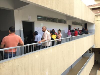 A polling station in Bourj Barajneh, part of Beirut’s southern suburbs and a Hezbollah stronghold.