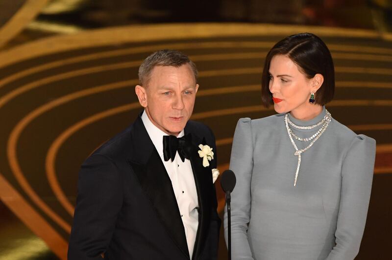 Actors Daniel Craig and Charlize Theron present during the 91st Annual Academy Awards. AFP