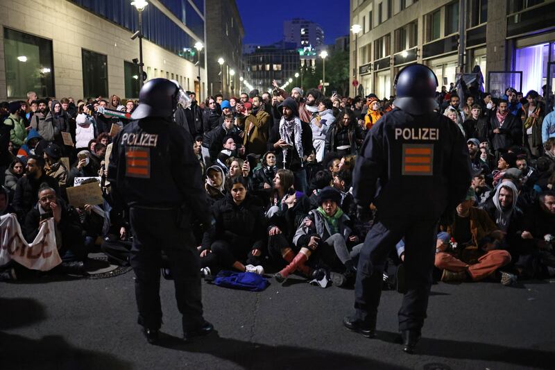 Pro-Palestinian protests in Berlin have led to clashes with police. EPA