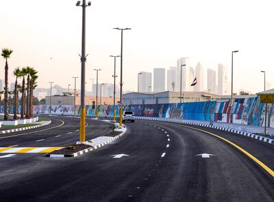 The artworks run for more than a kilometre, the longest mural in the capital. Victor Besa / The National