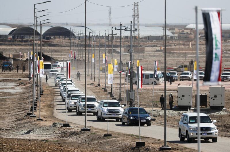 Pope Francis arrives in a limousine to hold inter-religious prayer at the ancient archeological site of Ur, traditionally believed to be the birthplace of Abraham, in Ur near Nassiriya. Reuters