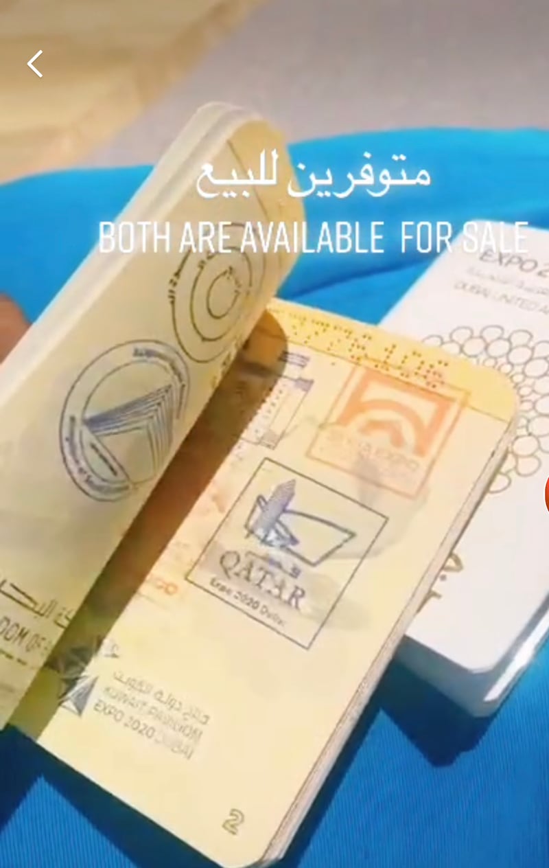 Another seller advertising a yellow passport on TikTok.