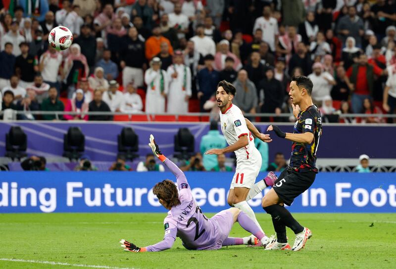 Jordan's Yazan Al Naimat scores their first goal. Reuters