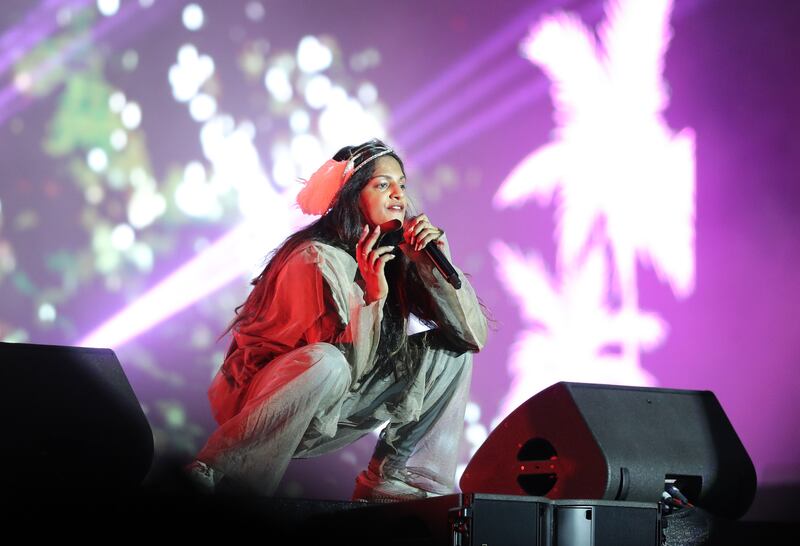British rapper M.I.A. performs at Wireless Festival Middle East