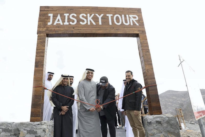 RAK ruler at the opening of the Jais Adventure Peak, the emirate’s latest adventure tourism offering. Wam   