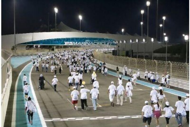 The Walk 2012 in support of diabetes is well under way last night at Yas Marina Circuit. Duncan Chard for The National