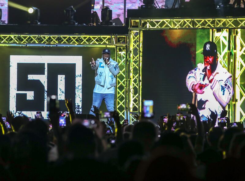 50 Cent delivered a high-energy performance in Dubai on Friday. All photos: Victor Besa / The National