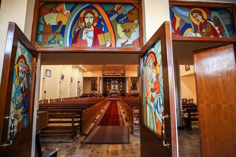 Inside the Chaldean Catholic Church of St Joseph in Baghdad. AFP