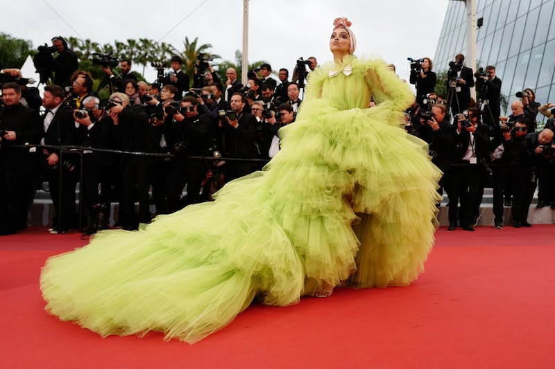 Deepika Padukone wears Giambattista Valli to the screening of 'Dolor Y Gloria' at the Cannes Film Festival on May 17, 2019. AFP