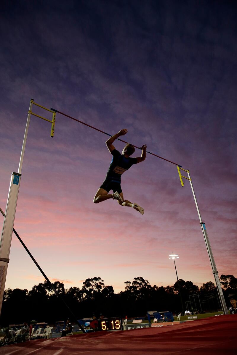 Tomas Wecksten of Finland competes in the men's pole vault during the Jandakot Airport Track Classic at WA Athletics Stadium in Perth, Australia, on Saturday, February 1. Getty