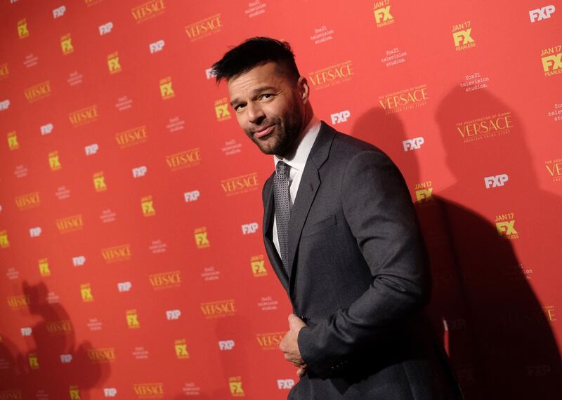 Ricky Martin attends the premiere of "The Assassination of Gianni Versace: America Crime Story" at the Metrograph on December 11, 2017, in New York. / AFP PHOTO / ANGELA WEISS