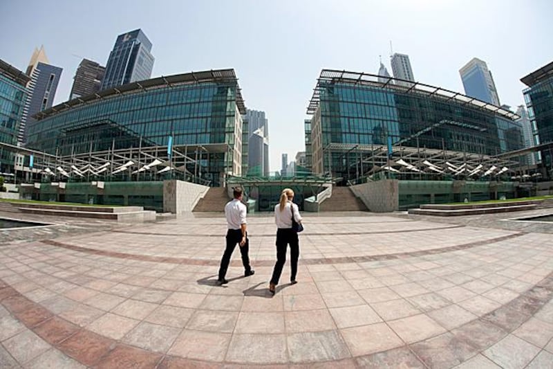 Dubai, United Arab Emirates, Jun 13, 2012 -  The Dubai International Financial Centre, DIFC. ( Jaime Puebla / The National Newspaper ) Do not use until after Ramadan 2012. Photos for a double-page spread in Business during the summer.