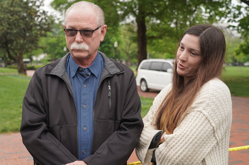 Joey and Taylor Reed speak to reporters about Trevor Reed's release from a Russian prison. 