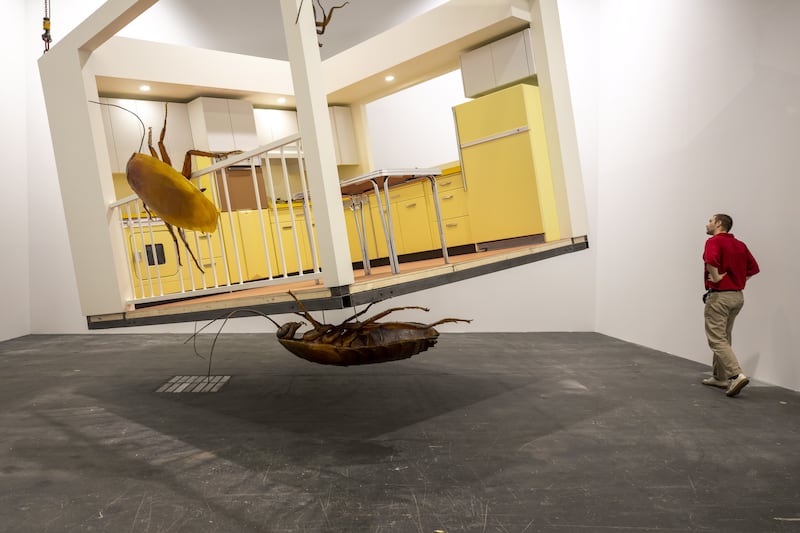 'American Kitchen and Chinese Cockroaches' (2019) by Chinese artist Huang Yong Ping. EPA