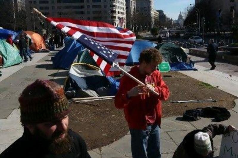 Occupy activists prepare for a January 30 deadline to leave the encampment at Freedom Plaza. While their numbers have thinned since the eviction, their message has started to resonate in mainstream politics.