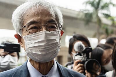 Martin Lee, founder of the Hong Kong Democratic Party, arrives for a mitigation and sentencing hearing at the West Kowloon Magistrates Courts in Hong Kong, China, on Friday, April 16, 2021. Hong Kong's "father of democracy" Martin Lee and media mogul Jimmy Lai were among a group of opposition activists found guilty for attending an unauthorized protest in 2019, in the latest blow to the city’s beleaguered opposition. Photographer: Chan Long Hei/Bloomberg