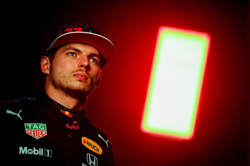 NORTHAMPTON, ENGLAND - FEBRUARY 24: Max Verstappen of Netherlands and Red Bull Racing poses for a photo during the Red Bull Racing Filming Day at Silverstone on February 24, 2021 in Northampton, England. (Photo by Mark Thompson/Getty Images for Red Bull Racing)