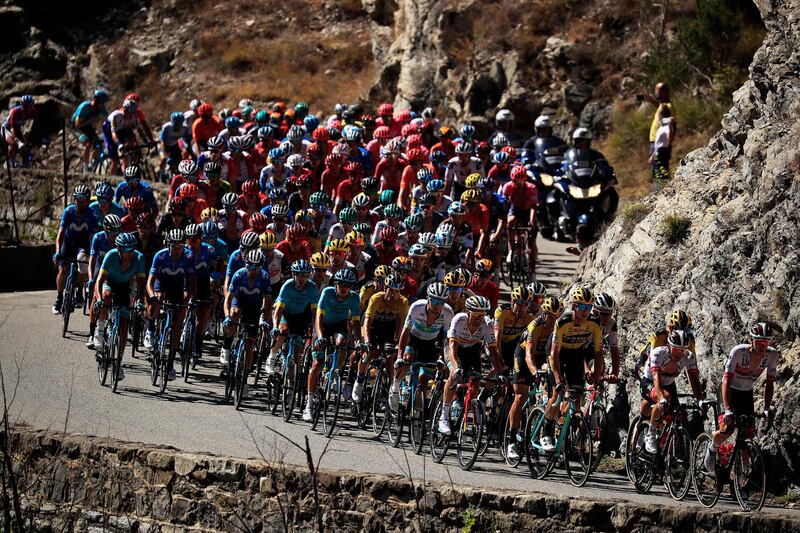 The peloton during Stage 2. EPA