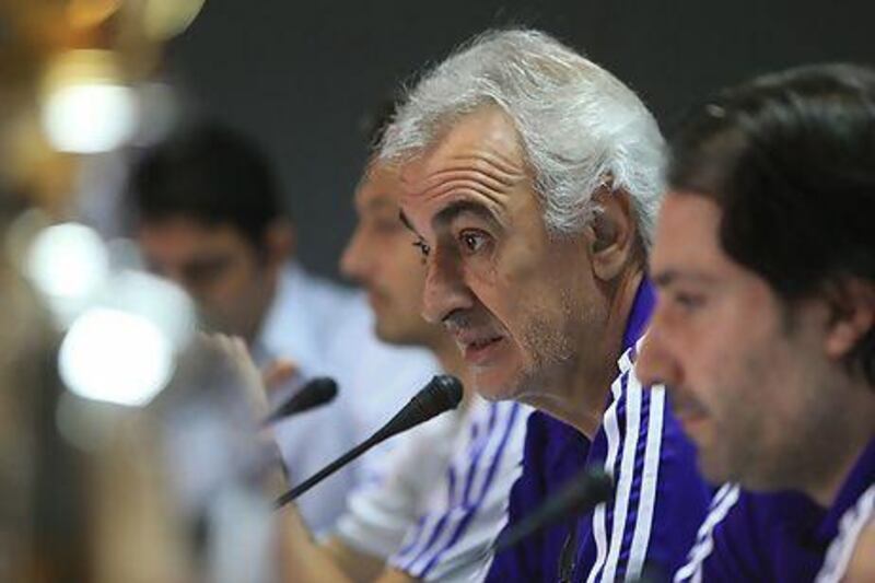Jorge Fossati, the Al Ain coach, talks during an press conference ahead of the Super Cup at Mohammed Bin Zayed Stadium in Abu Dhabi. Ravindranath K / The National