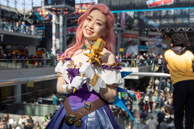Yichen Wang, from China, is dressed as Seraphine from the online game 'League of Legends'. EPA 