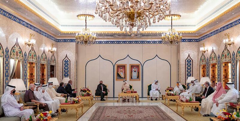 Jordan's King Abdullah ll, Bahrain's King Hamad bin Isa Al Khalifa, Sheikh Mohammed bin Zayed, Crown Prince of Abu Dhabi and Deputy Supreme Commander of the UAE Armed Froces meet in Abu Dhabi with  Bahrain's newly appointed Prime Minister and Crown Prince Salman bin Hamad Al Khaifa. Reuters