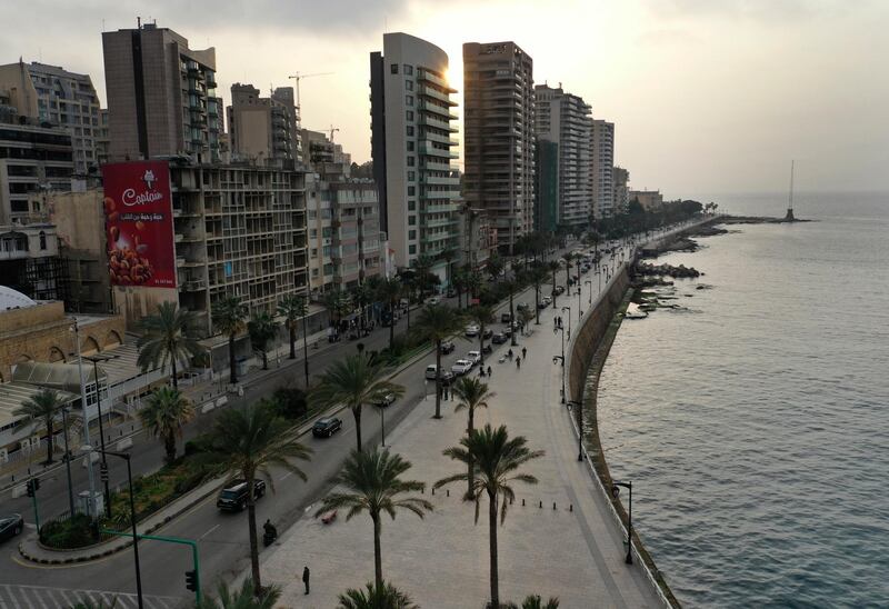 Beirut's waterfront promenade, along the Mediterranean Sea, is mostly empty after municipal policemen ordered people to leave in Beirut. AP Photo