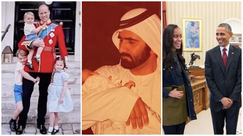 Social media tributes to fathers have come from the Duchess of Cambridge, Sheikha Latifa bint Mohammed Al Maktoum and Michelle Obama. Instagram 