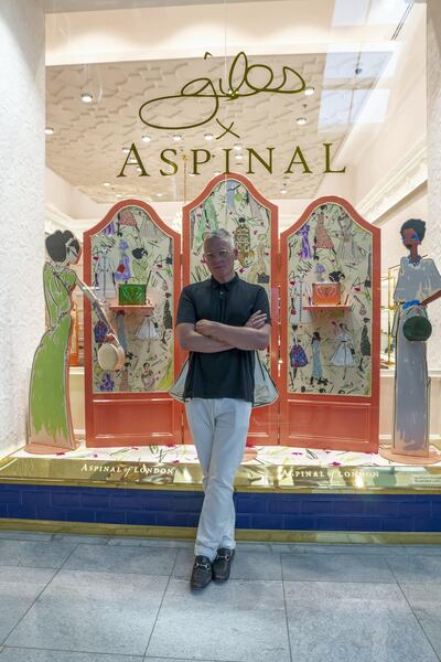 Designer Giles Deacon outside the flagship Aspinal store in Dubai. Aspinal of London