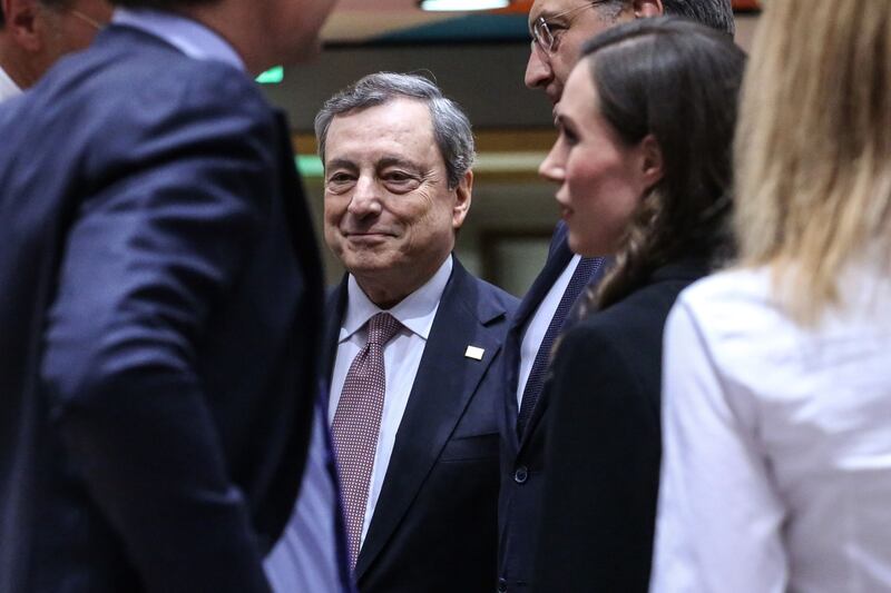 Italy's Prime Minister Mario Draghi in attendance. Bloomberg