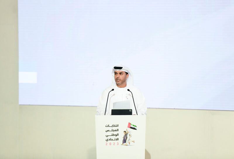 Abdullah Al Nuaimi, Minister of Justice, announces the newly elected members.