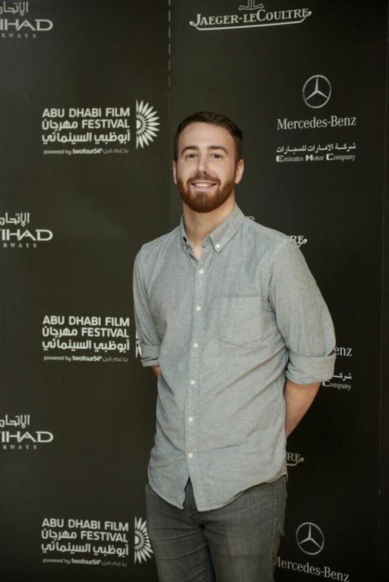 The director Daniel Patrick Carbone at the screnning of Hide Your Smiling Faces. Courtesy Abu Dhabi Film Festival