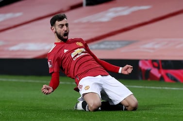 Bruno Fernandes is completing one year at Manchester United. PA