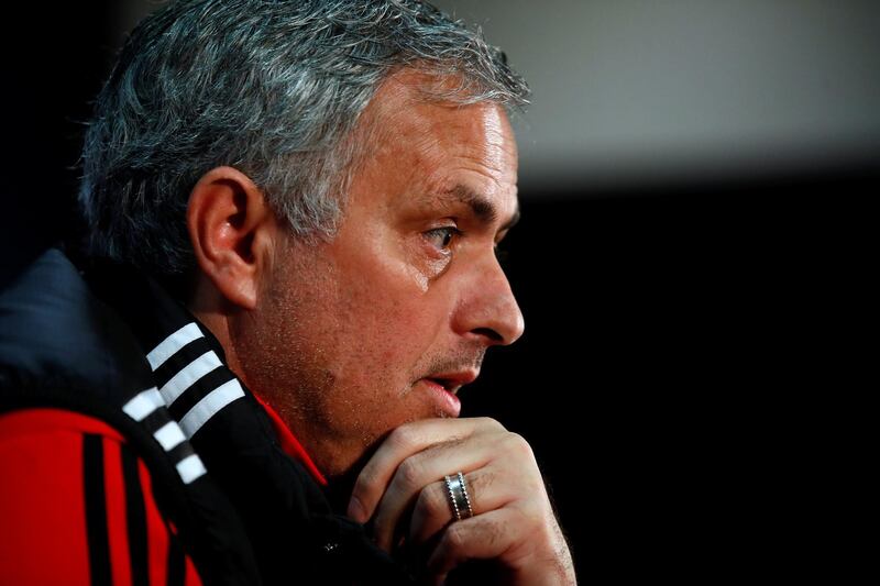 Soccer Football - Champions League - Manchester United Press Conference - Old Trafford, Manchester, Britain - March 12, 2018   Manchester United manager Jose Mourinho during the press conference   Action Images via Reuters/Jason Cairnduff