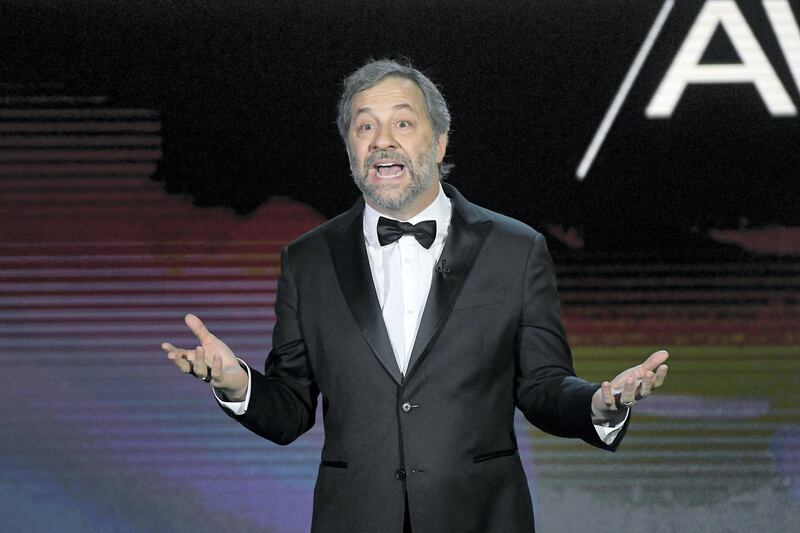 LOS ANGELES, CALIFORNIA - JANUARY 25: Judd Apatow speaks onstage during the 72nd Annual Directors Guild Of America Awards at The Ritz Carlton on January 25, 2020 in Los Angeles, California. (Photo by Kevork Djansezian/Getty Images)