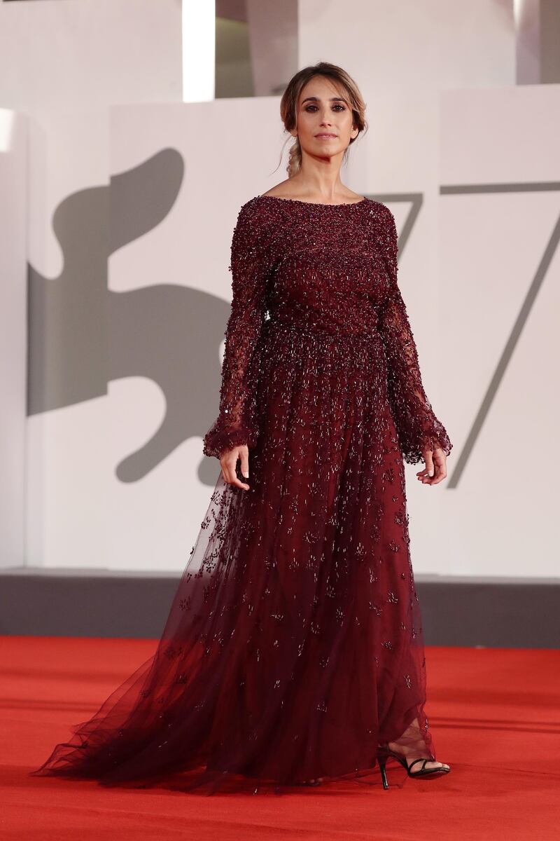 Silvia D'Amico walks the red carpet of the Kineo Prize at the 77th Venice Film Festival. Getty Images