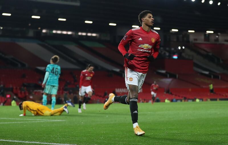 Left midfield: Marcus Rashford (Manchester United) – Took his goal against Liverpool well and set up Mason Greenwood’s strike with an even better pass. Another terrific display. EPA