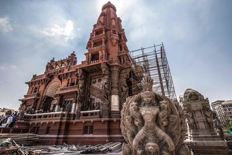 Restoration works at the historic Baron Palace. AFP
